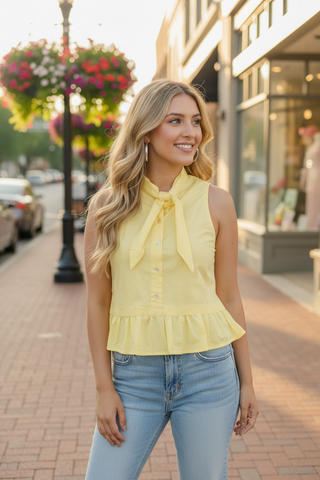 Yellow Peplum Top
