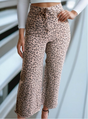 Animal Print High Waist Jeans