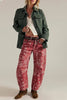 Paisley Print Barrel Pants