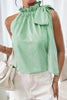 Tie Neck Striped Top