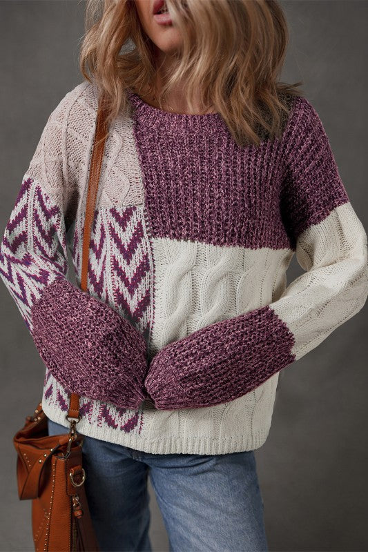 Color block sweater