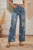 Floral Print Denim