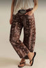 Paisley Print Barrel Pants