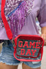 Clear stadium bag with red trim 