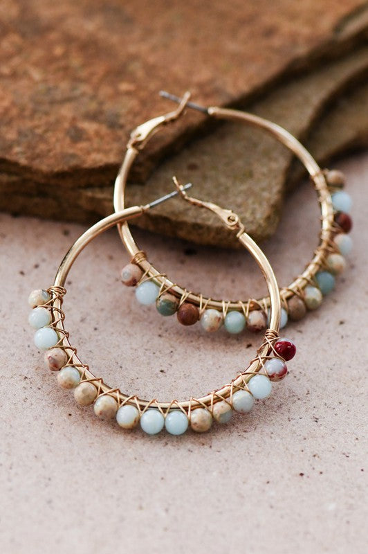 Beaded Multi Hoop Earring