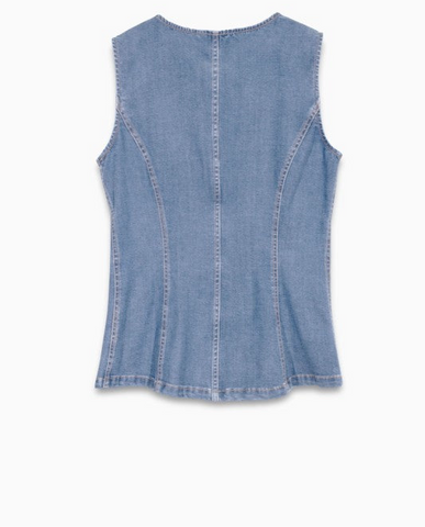 Back of denim vest 