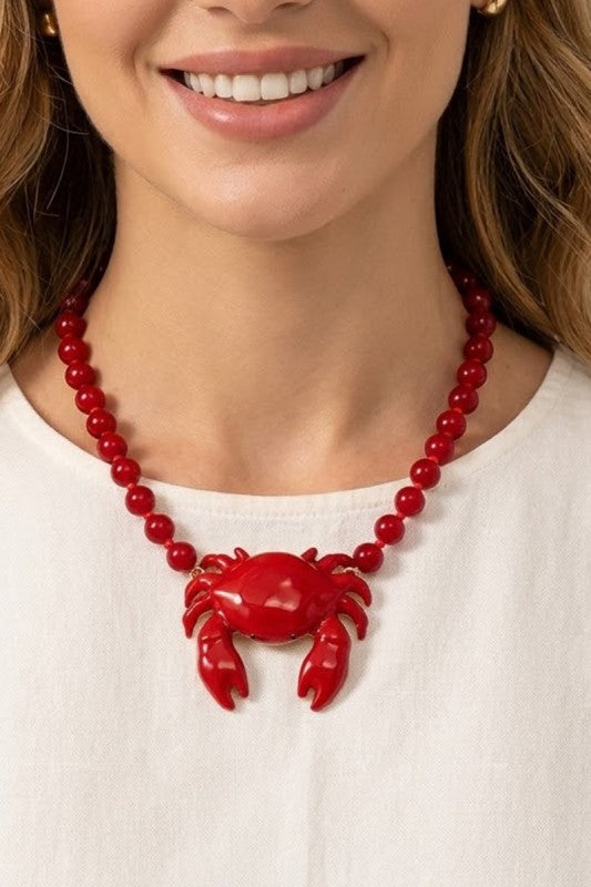 Pinch Perfect Crab Necklace