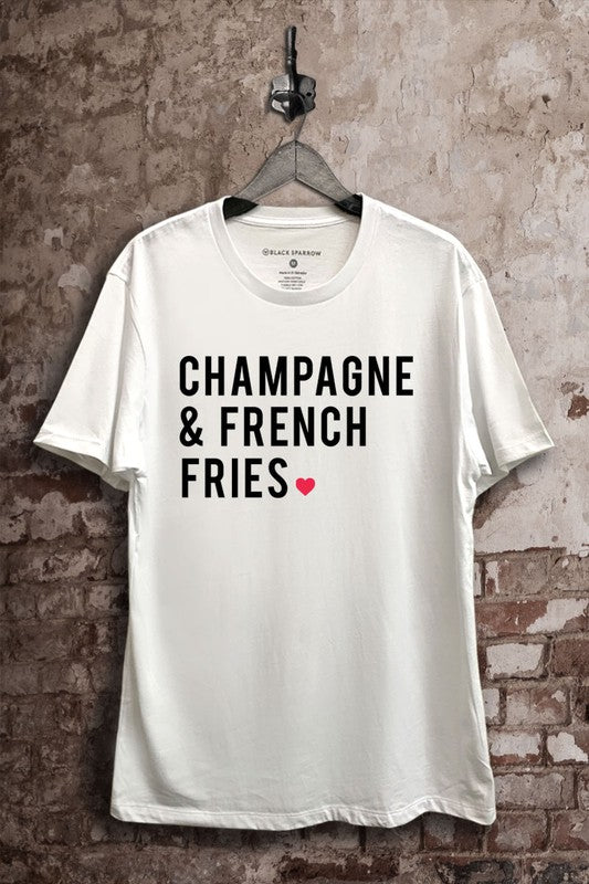 Champagne & French Fries Graphic t-shirt