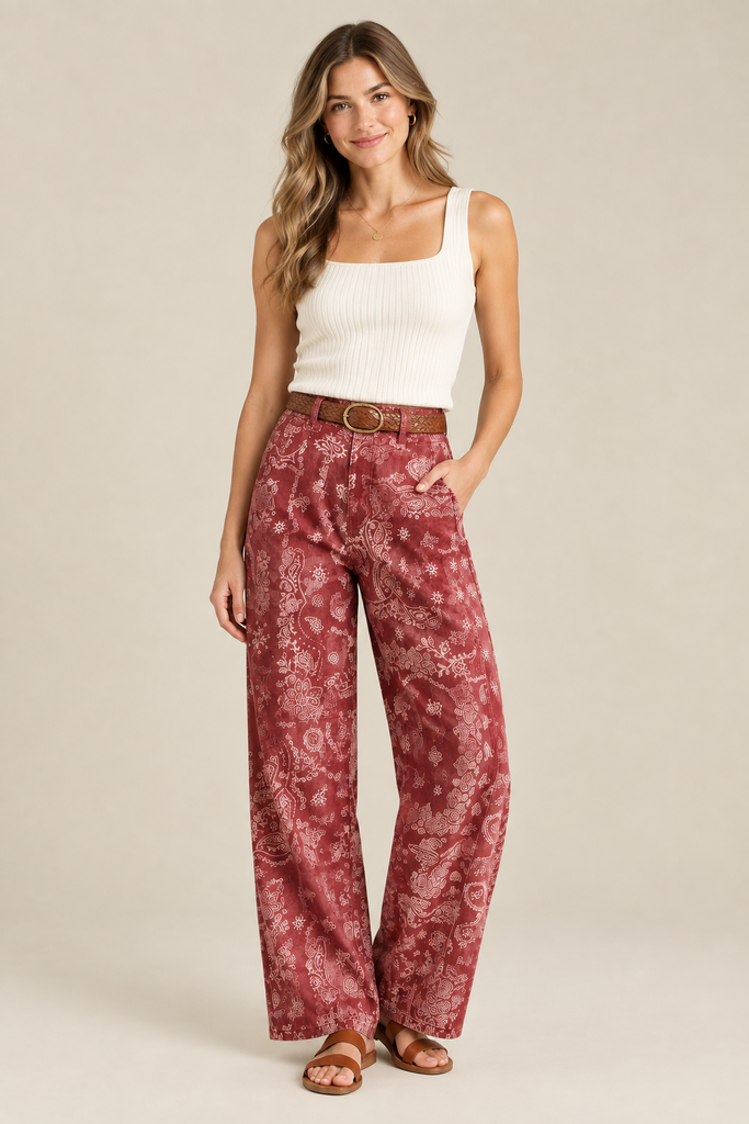Paisley Print Denim