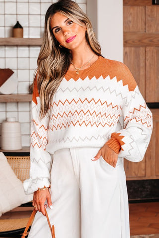 Zag Geometric Pattern Sweater