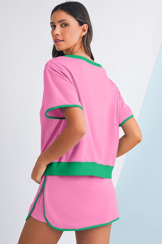 Pink and Green Skort Set
