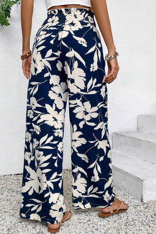 Back view of floral print pants 