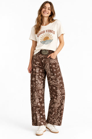 Paisley Print Denim