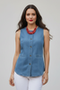 Denim button up vest