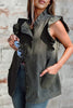 Ruffle Denim Vest