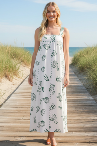 Nautical Print Maxi Dress