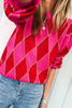 Pink diamond print sweater 