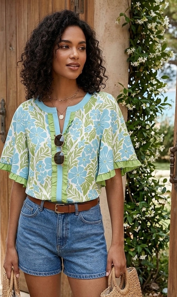 Valencia Flutter Sleeve Blouse