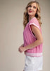 Pink sweater vest- side view 