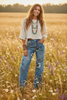Floral Print Denim