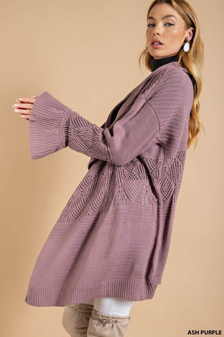 Cardigan sweater side view 