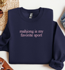 Mahjong Is My Favorite Sport Embroidered Crewneck