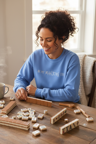 In My Mahjong Era Embroidered Crewneck, Trendy Sweatshirt