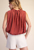 Sleeveless Pleated Balloon Top With Pockets