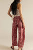 Paisley Print Barrel Pants