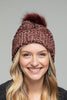 Multi colored beanie with pom pom
