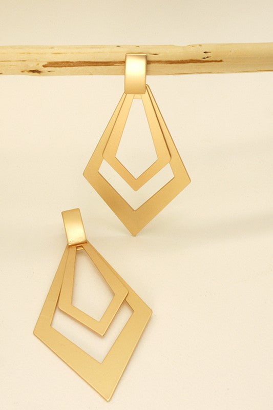 Double diamond drop earring