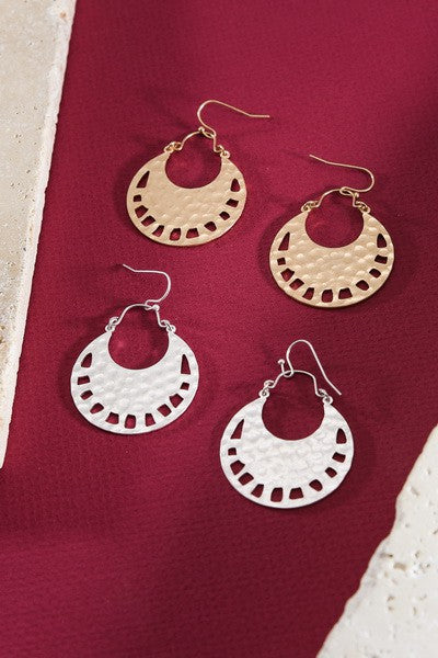 Tyla hammered metal earring